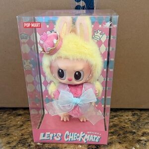 Let's Checkmate Yellow and Pink labubu from POP MART sealed in box